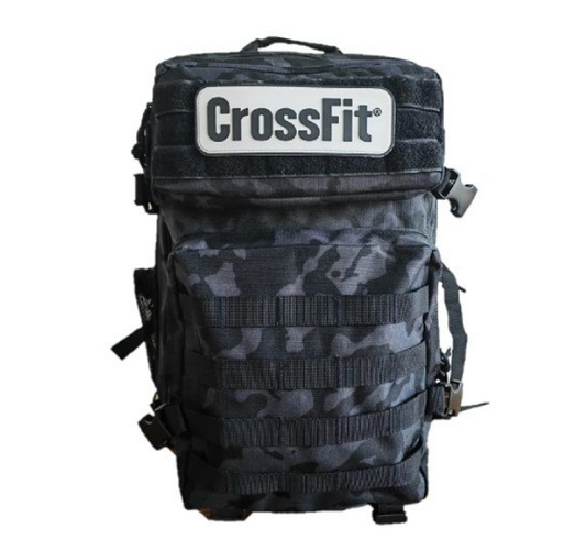 45 Litre Capacity Waterproof Custom Molle Crossfit Backpack with 6 changeable badges (CP Black)